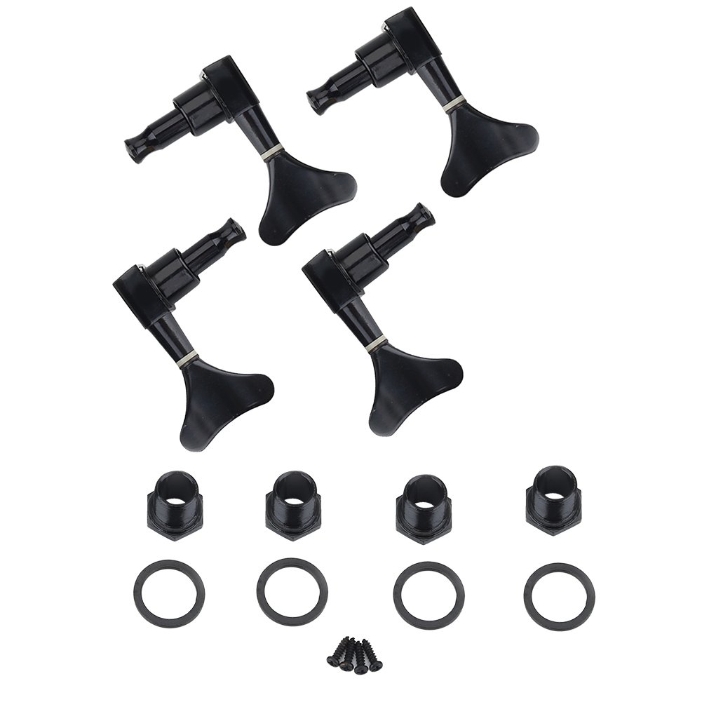 Bass Guitar Tuning Machines Mache 11×8×4 2l 2r Black Closed Zinc Alloy Machine Heads String Tuners Tuning Pegs for Electric Bass