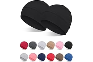 FocusCare 2Pcs/4Pcs 100% Bamboo Viscose Beanies for Men Women Helmet Liner Lightweight Sleeping Cap for Chemo Hair Loss