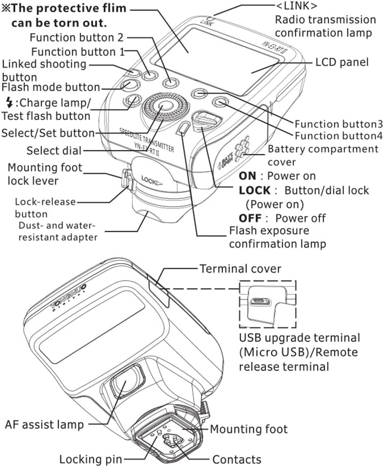 YONGNUO YN-E3-RT II On-Camera Flash Speedlite Transmitter Flash Trigger Compatible for ST-E3-RT/600EX-RT/YN-E3-RT/YN968EX-RT/YN600EX-RTII/YN686EX-RT/YNE3-RX - Image 5