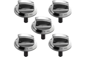 EIOLWJIEO Upgraded A03546301/02/03 5304525746 5304504839 Gas Cooktop Knobs for Frigidaire Stove, Laser Engraving Sign Knob for Frigidaire Cooktop FFGC3026SS FFGC3626SS (Long Stem, Size:2.28IN, Material:ABS749)