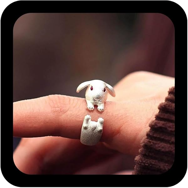 Amazon.com: Vintage Rabbit Finger Ring Pink Crystal Rabbit