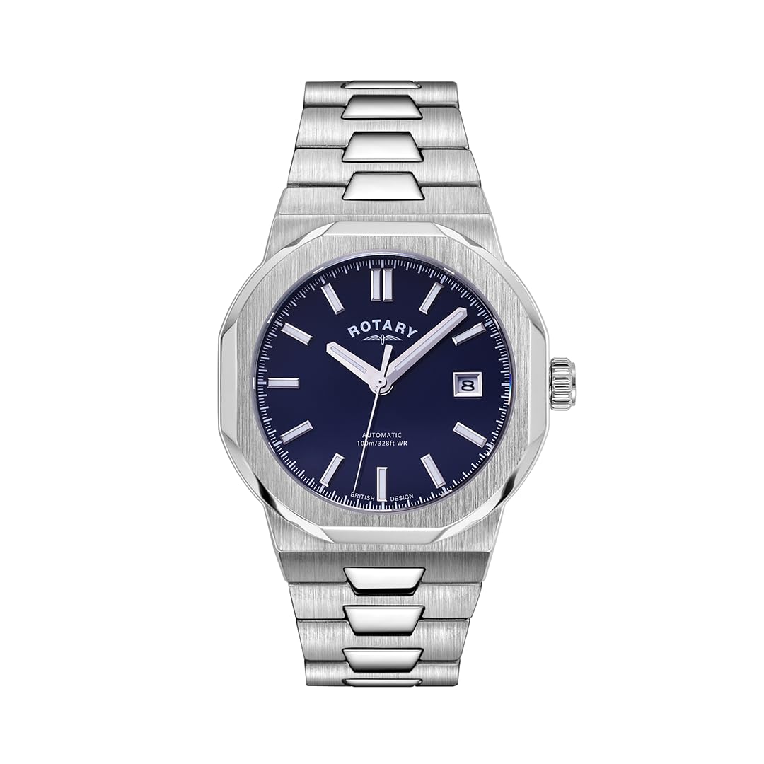 Rotary Men's Automatic Stainless Steel Regents Watch GB05410 (Blue dial)