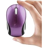 Wireless Mouse Mini Small Cute Pocket Portable Compact Travel USB Tiny Optical Little Mice 3 Buttons 1000 DPI Cordless Mouse for PC Laptop Computer MacBook Kids Girl Boy Women Small Hands Gift(Purple)