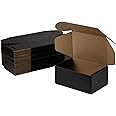 Sodissa 9x6x4 Inches Shipping Boxes Pack of 25, Packaging Corrugated Cardboard Mailer Boxes for Small Bussiness, Black