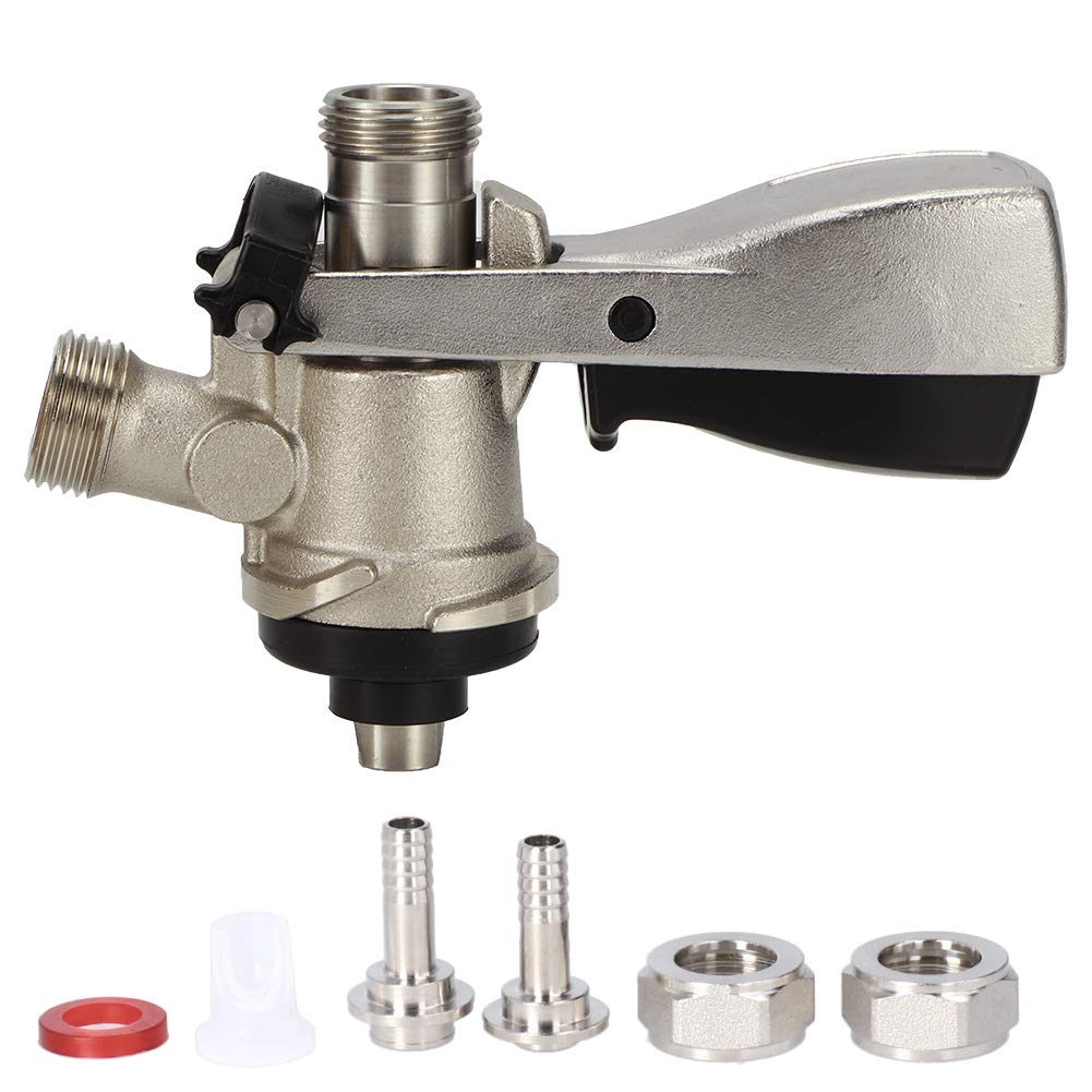 S-Type Draft Beer Keg Coupler G5/8 Thread for European Sankey Kegs Stainless Steel Construction Leak-Free Dispensing for Home Bars, Commercial Pubs, Restaurant Draft Systems