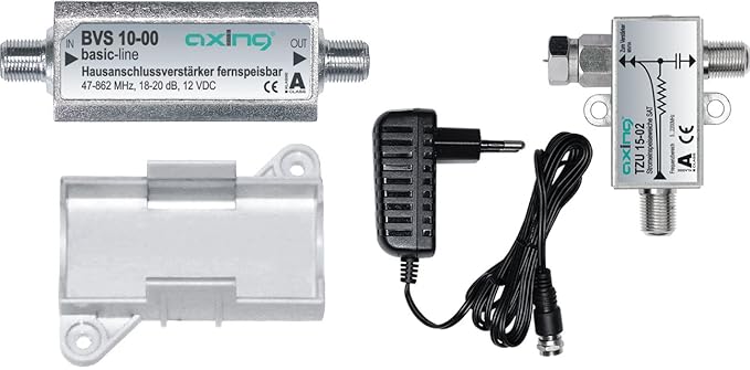 Axing BVS 10-01 Verstärkerset (Verstärker BVS 10-00, Netzteil TZU 11-01, Fernspeiseweiche TZU 15-01, Montagesockel)