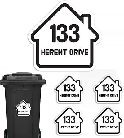 Stickers Limited Personalised Bin Sticker Pack of 4 Multicolour 140x150mm