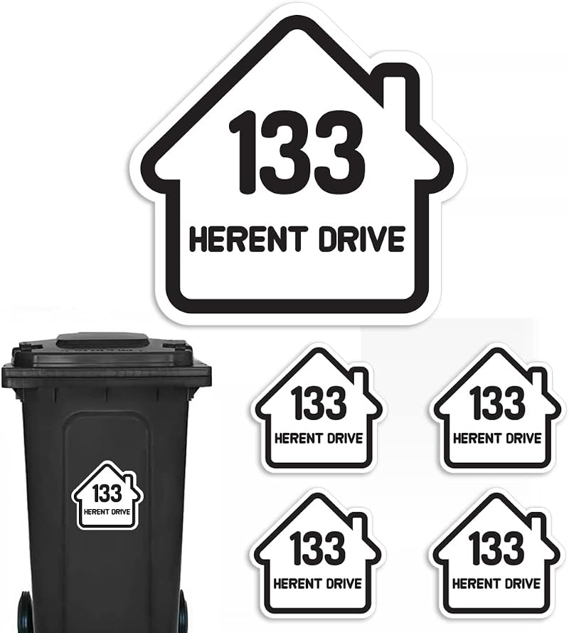Stickers Limited Personalised Bin Sticker Pack of 4 Multicolour 140x150mm