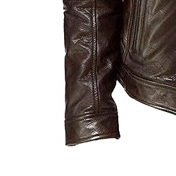 SWJGLITTR Men Slim Fit Motorcyle Leather Jacket