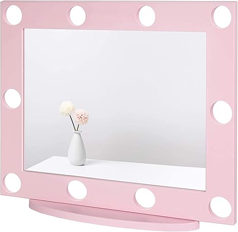 Amazon Com Waneway Vanity Mirror With 10 Pre Drilled Holes Compatible With Hollywood Lights Kit Diy Lighted Vanity Makeup Mirror With No Visible Cords Tabletop Or Wall Mount Pink Lights Kit Not Included Kitchen