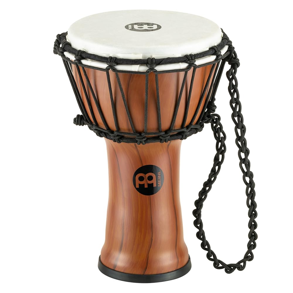 Meinl Percussion JRD Djembe Instrument - Very Small Handdrum - Travel Instrument - Diameter 7 Inches - Plastic, Brown (JRD-TA)