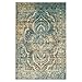 SUPERIOR Indoor Area Rug with Jute Backing, Soft Vintage Floor Decor for Hallway, Entryway, Living/Dining Room, Kitchen, Bedroom, Office, Moroccan Aesthetic, Salford Collection - 8ft x 10ft, Blue-beige