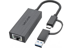 USB C to Ethernet Adapter, WAVLINK 2.5G USB LAN Adapter, Compatible with Laptop, PC with Windows 7/8/10, XP, Vista, Mac OS 10