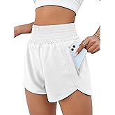 BMJL Women's Athletic Shorts High Waisted Running Short Pocket 2.5" Sporty Shorts Gym Workout Shorts