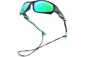 GLARDEFE Kids Youth Baseball Sunglasses – Unbreakable Flexible Polarized Sports Sunglasses with Strap for Boys Girls Age 4-12