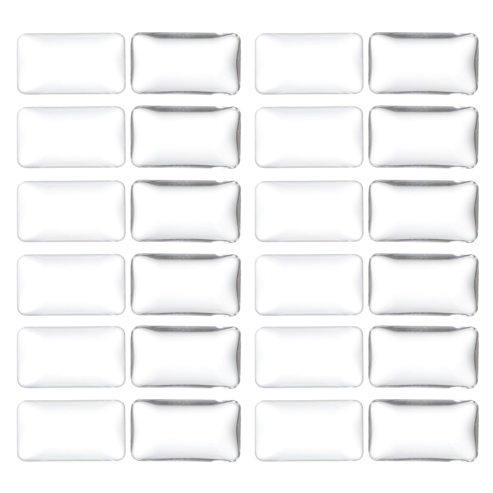 PATIKIL Transparent Glass Cabochons, 30Pcs 25x37mm Rectangle Glass Dome Tiles for Photo Pendant Jewelry Making, Clear