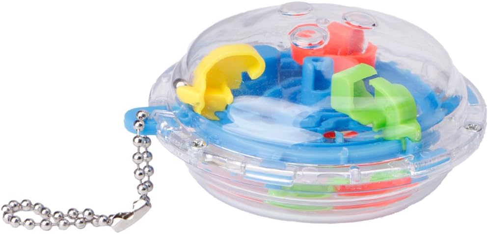 Kocome 36 Barriers Mini 3D Spherical Labyrinth Magic Maze Ball Puzzle Toy Keyring Chain