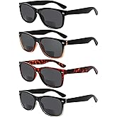 Sumkyle 4 Pack Bifocal Reading Glasses Grey Lens Spring Hinge Outdoor Sunglasses Fashion Bifocal Sun Readers for Men Women