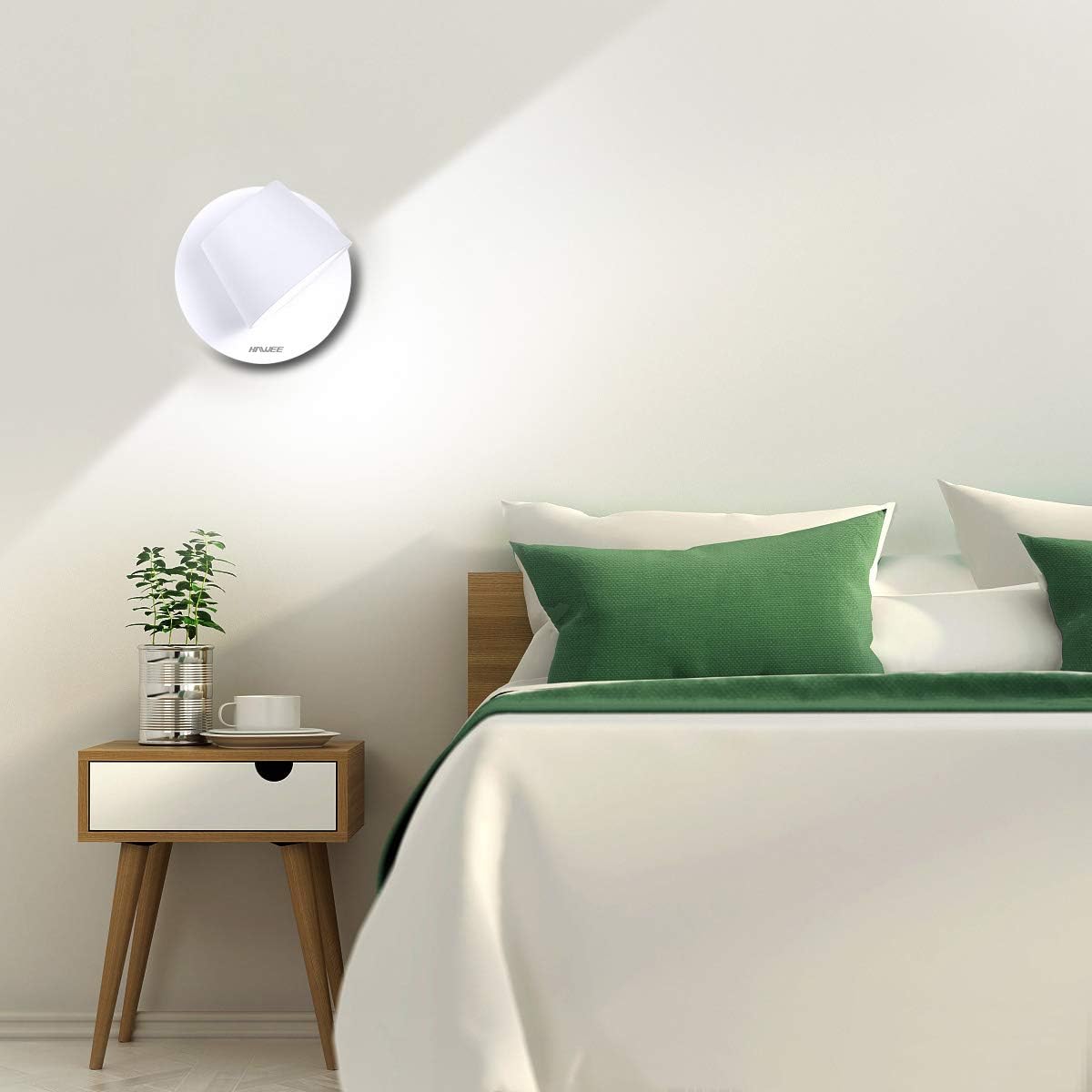 HAWEE Modern Wall Light LED Reading Spot Light 350° Swivel Nordic Style Wall Spotlight LED Wall Lamp for Bedroom Bedside Living Room Hallway Stairs Corridor - Image 5