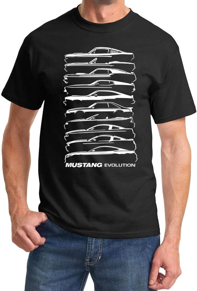 1964-2018 Ford Mustang Evolution Classic Outline Design Tshirt