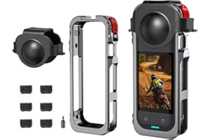 Rabbit Cage Aluminum Protective Case for Insta360 X5, Multifunctional Metal Frame Expansion Adapter Mount with Lens Cover and