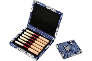 TANGXI Oboe Case Blue, Against Wooden Silk Cloth Cover Case Holder Storage Box,6pcs Oboe Reeds Storage