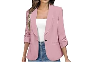 Blazers for Women Business Casual Button Down Blazer Jacket Solid Color Long Sleeve Blazers Fall Fashion Clothes