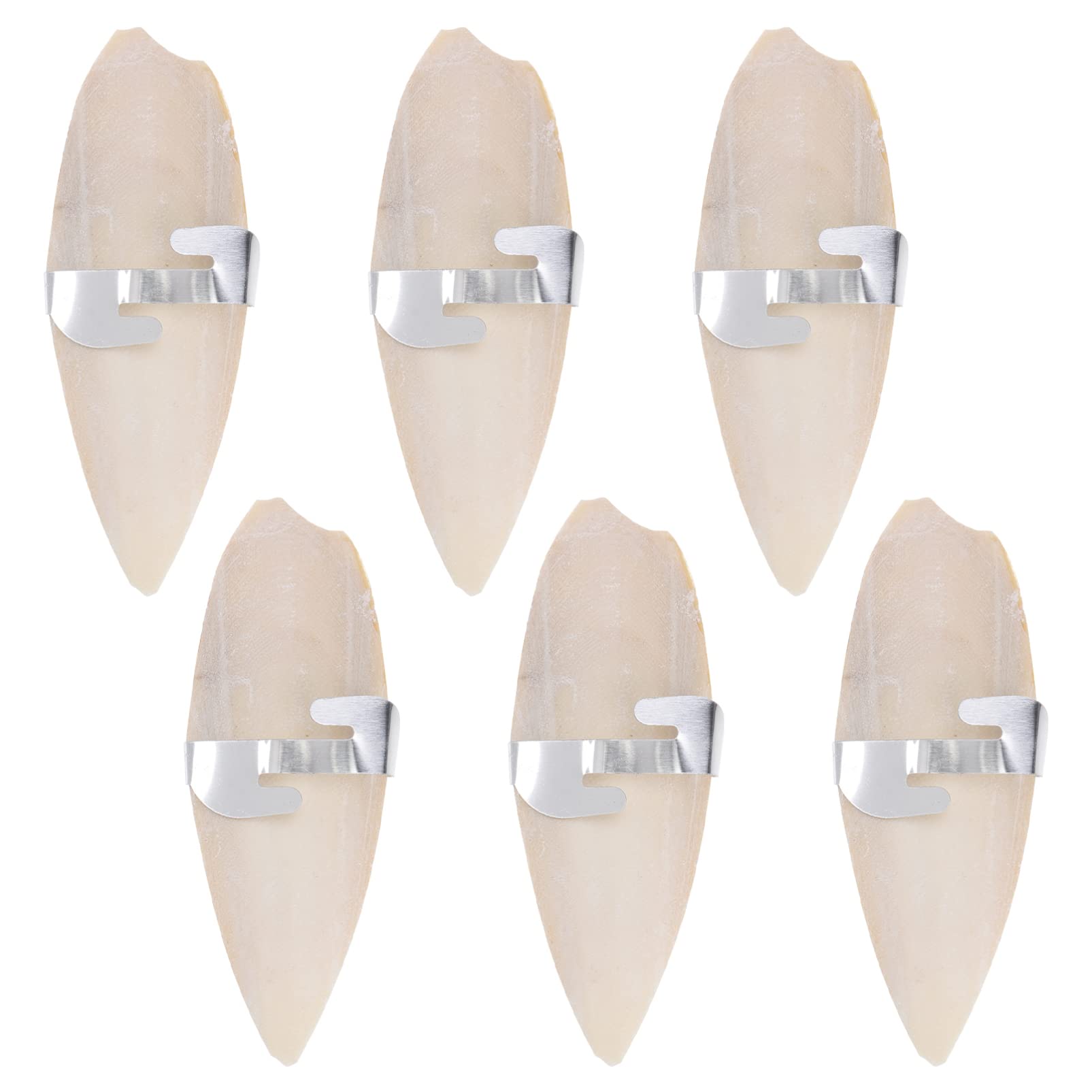ULTECHNOVO Parrots Chew Toys 6 Pieces Natural Cuttlefish Bone Birds Chewing Toys with Metal Holder Pet Molar Toys for Parrots Cockatiels Cage Birds Reptiles Tortoises Snails (10-12cm)