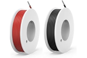 HAERKN 22awg Silicone Electrical Wire Cable 2 Colors (26ft Each) 22 Gauge Stranded Tinned Copper Wire Flexible and Soft for DIY