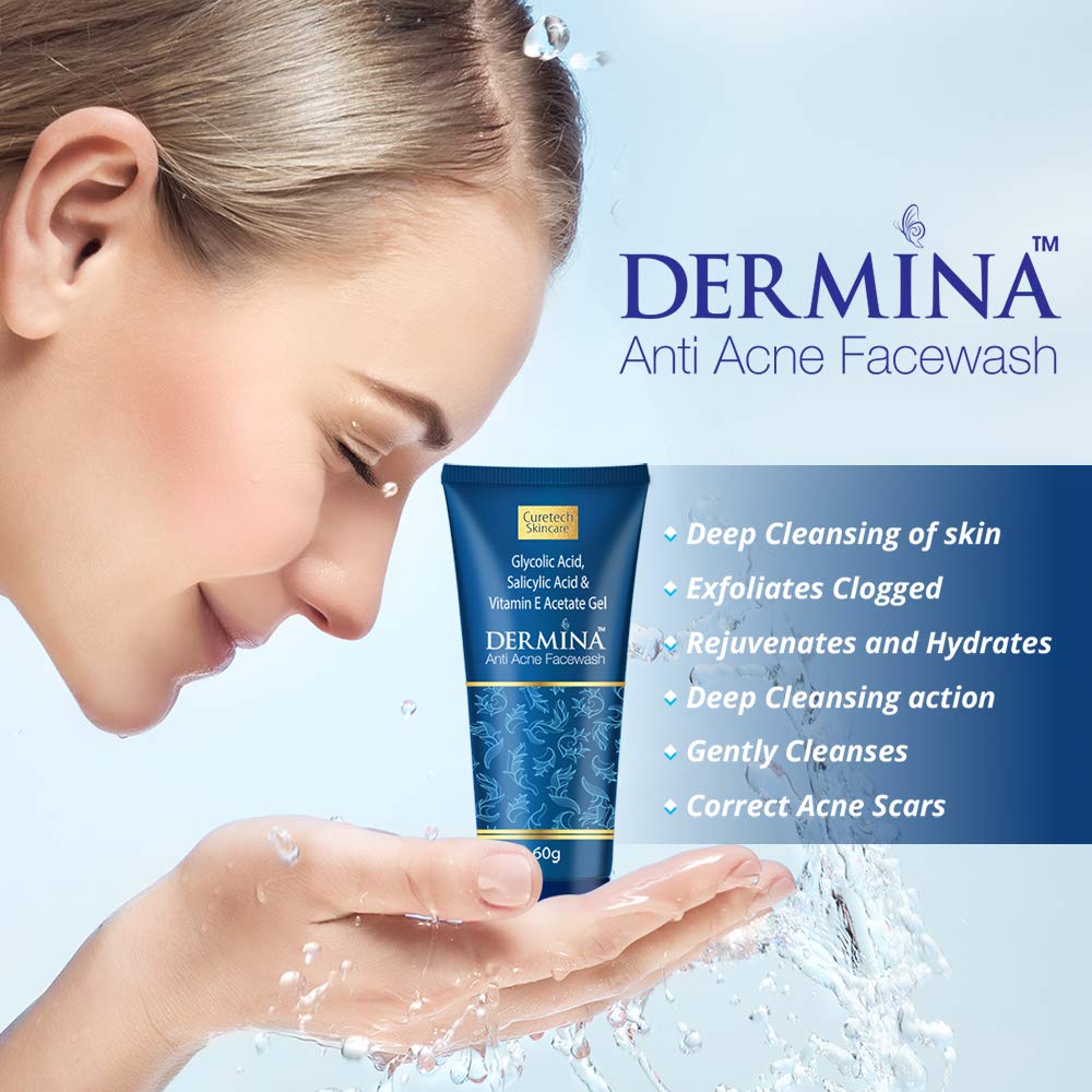 dermina anti acne face wash use