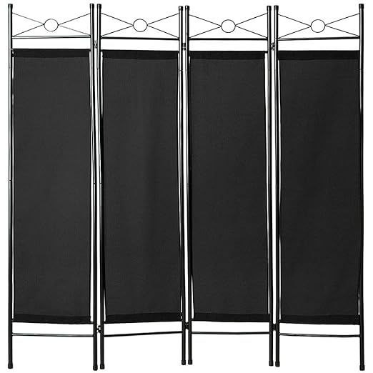 title=TecTake Divisorio separè paravento 4 pannelli separe paravento e ferro laccato