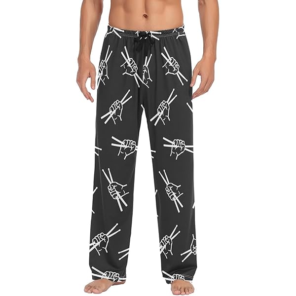 YYZZH Hawaiian Guitar Ukulele Pattern Men's Pajama Pants