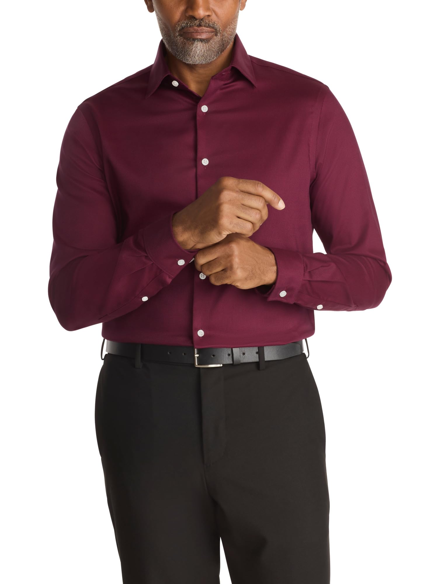 Michael Kors Men’s Dress Shirt Comfort Stretch Regular Fit Deep Red