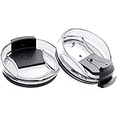 dscvr 2 Pcs Tumbler Replacement Lid Spill Proof, Shatter Resistant, Perfect Fit Lids Compatible with YETI Rambler, Ozark Trails,Fits Inside Diameter of 3.2 inch Tumbler (20 oz., Black)