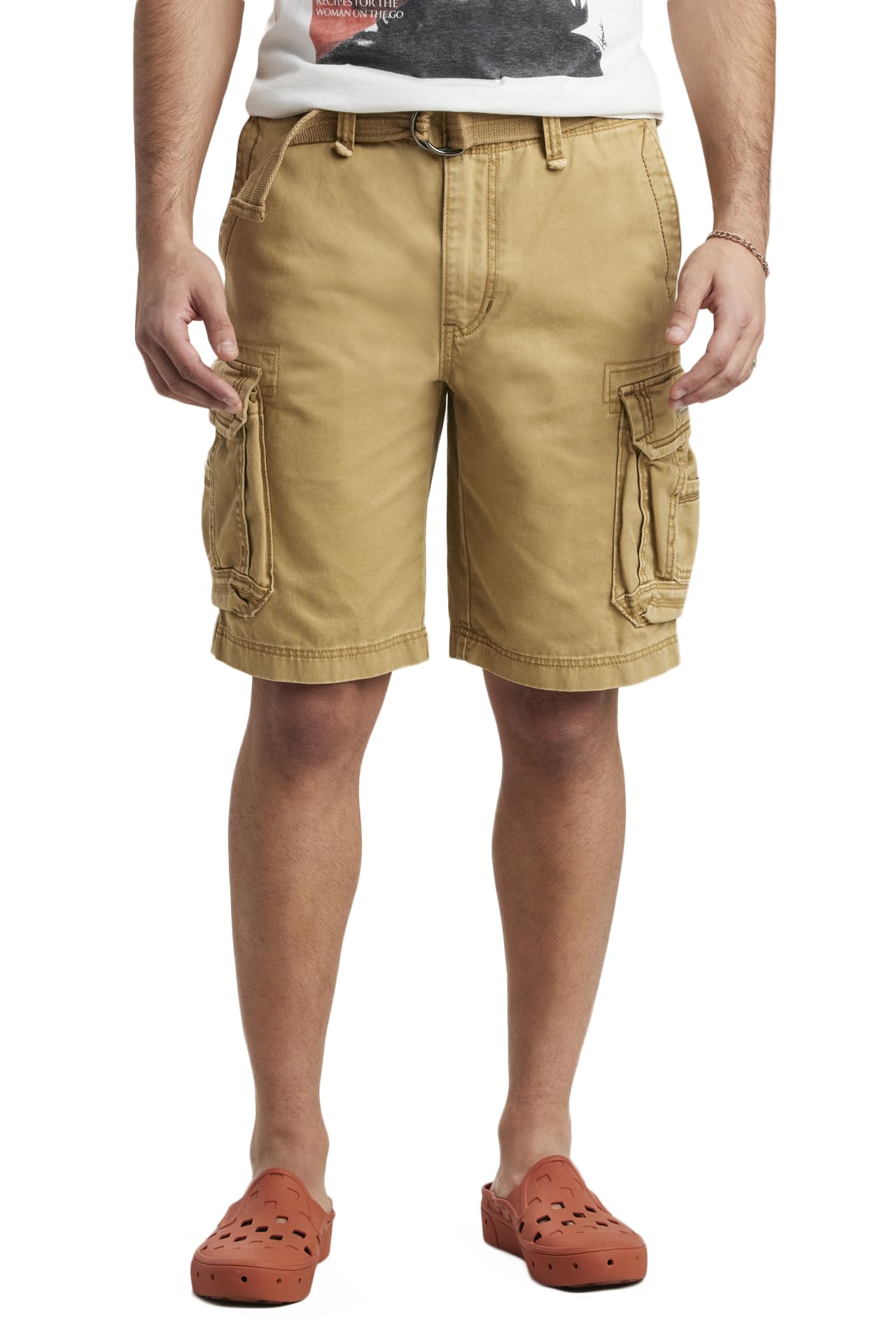 UNIONBAY Men's Survivor Belted Cargo Short-Reg and Big & Tall Sizes, Rye Image UNIONBAY Men's Survivor Belted Cargo Short-Reg and Big & Tall Sizes, Rye Image
