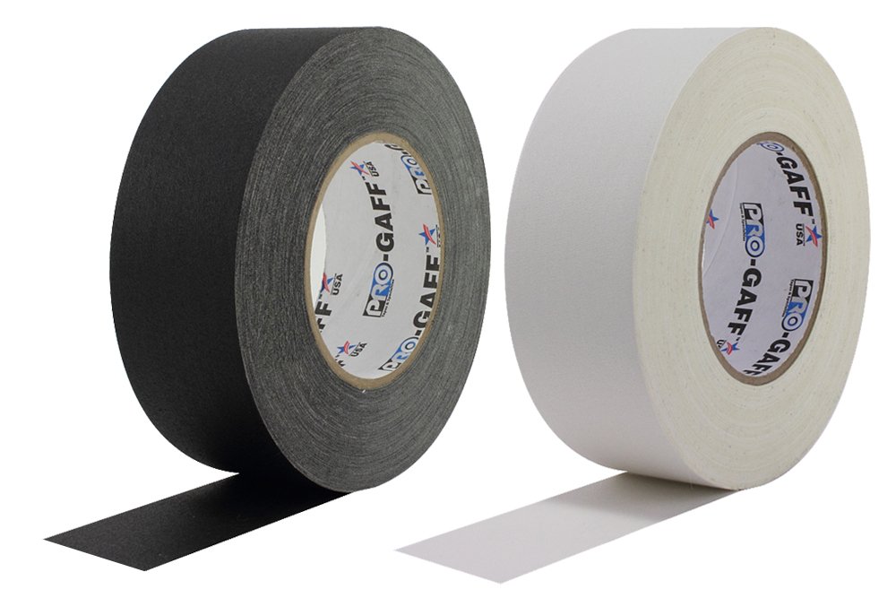 2 Pack 2" Black/White Pro Gaffer's Tape 55 yd Rolls