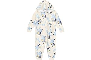 Bluey Girls Fleece Zip Up Coverall Toddler to Big Kid Sizes (2T - 10-12)