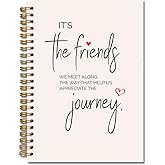 JINYO Gifts for Friends Notebook, Friendship Gifts for Women Friends Journal, BFF Bestie Soul Sister Gift for Women Spiral Notebook 5.5x8.3 Inch