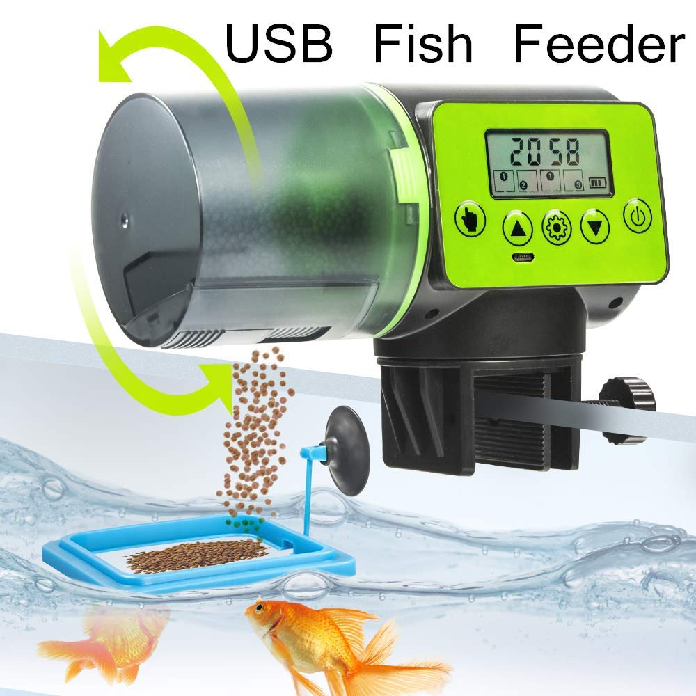 WISCOON Fish Feeder, Auto Fish Feeder, Fish Food Vacation Feeder Timer