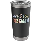 Meemaw Gifts Women Wildflower Floral Design Meemaw Stainless Steel Insulated Tumbler