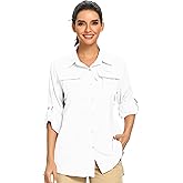 Womens UPF 50+ UV Sun Protection Safari Shirts Long Sleeve Outdoor Cool Quick Dry Fishing Hiking Gardening Shirts