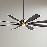 Casa Vieja 72" Vortex Soft Brass Walnut LED Ceiling Fan with Remote