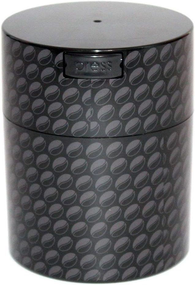 Coffeevac 1/2lb Sempre Fresco - Vacuum seals with a push of a button, Black with Bean