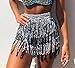 MUNAFIE Women's Belly Dance Hip Scarf Performance Outfits Skirt Festival Clothing BlackSilver