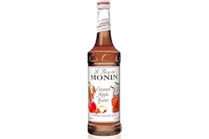 Monin - Caramel Apple Butter Syrup, Buttery Caramel and Cooked Apple Flavor, Natural Flavors, Great for Hot Lattes, Ciders, and Seasonal Cocktails, Non-GMO, Gluten-Free (750 ml)