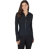 Yogalicious Full-Zip Lightweight Hooded Running Workout Yoga Lux Jacket with Pockets
