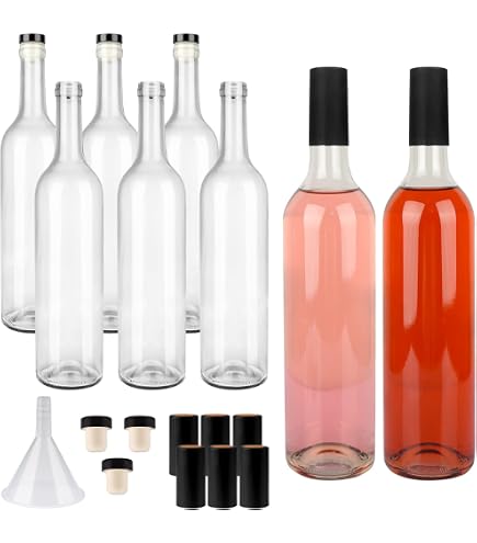 Amazon.com: nicebottles Plastic Wine Bottles & Screw Caps, Clear, 750ml -  Pack of 12: Home & Kitchen