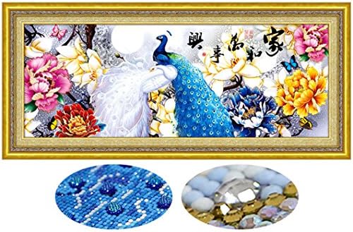 Mazixun Special Shaped 3D DIY Diamond Embroidery Full 5D Diamond Painting Peacock Diamonds Mosaic Cross Stitch Animal Needlework Christmas Decor Gift 51x120cm