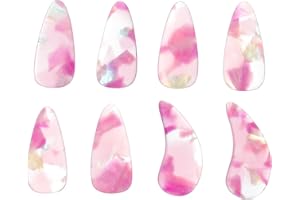 NUSITOU 8pcs Large Purple Polymer Nylon Guzheng Nails Double Curved Finger Protectors for Practice