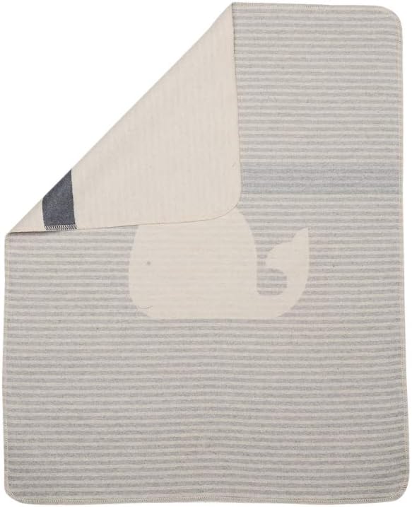 Fussenegger Baby Blanket "Whale/Stripes" Felt, Gray, 70x90 cm (1er Pack) - Image 3